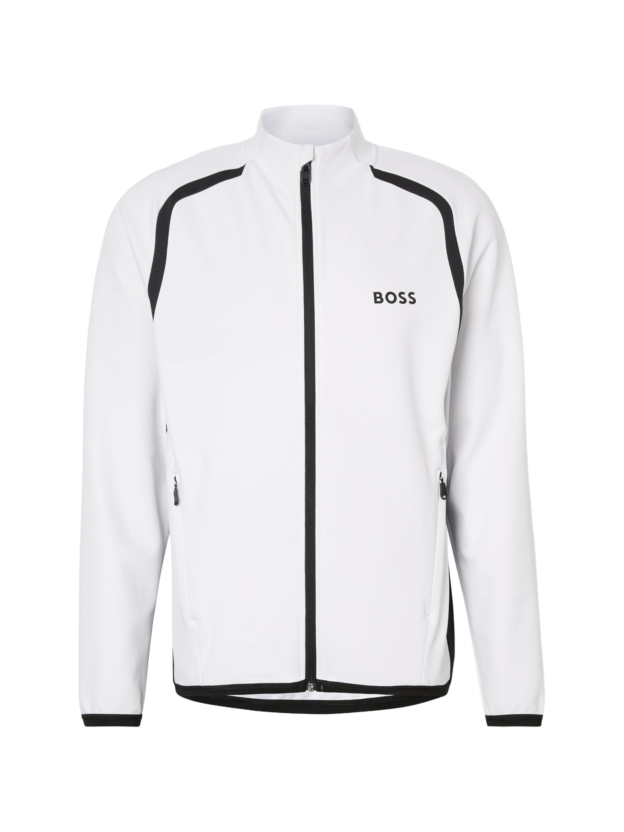 BOSS Sports sweat jacket 'Spin' in White: front