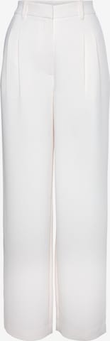 LASCANA Pleat-Front Pants in White: front