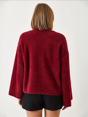 Pullover extra large di Bianco Lucci in rosso