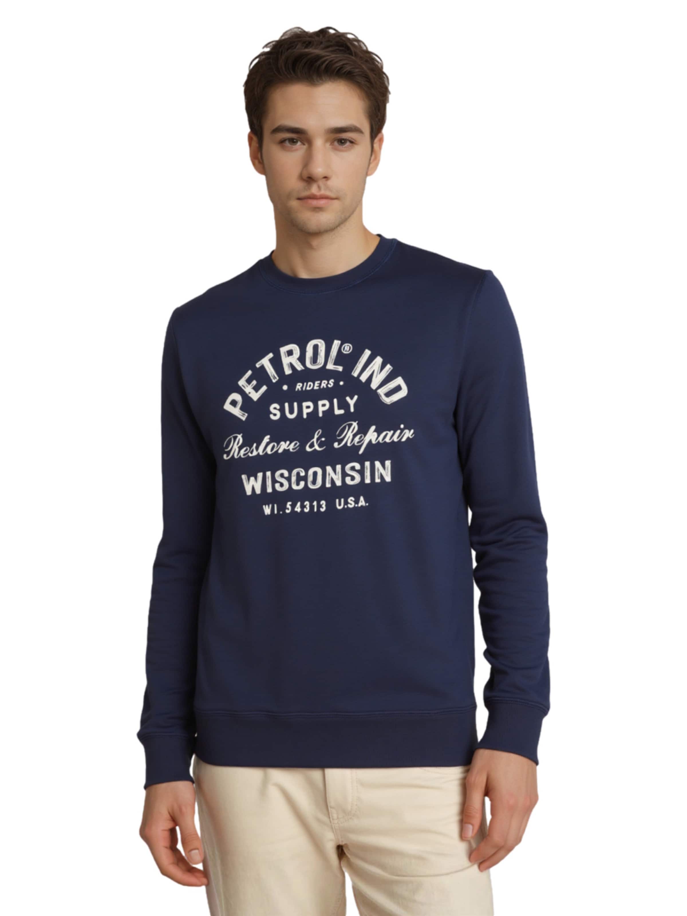 Petrol Industries Sweatshirt in Blauw: voorkant