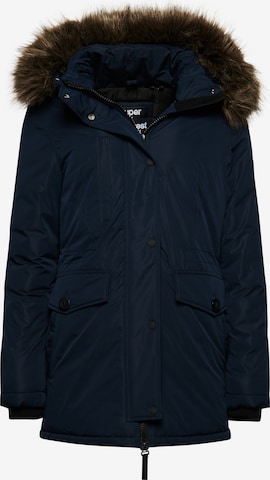 Superdry Winterparka 'Ashley' in Blauw: voorkant