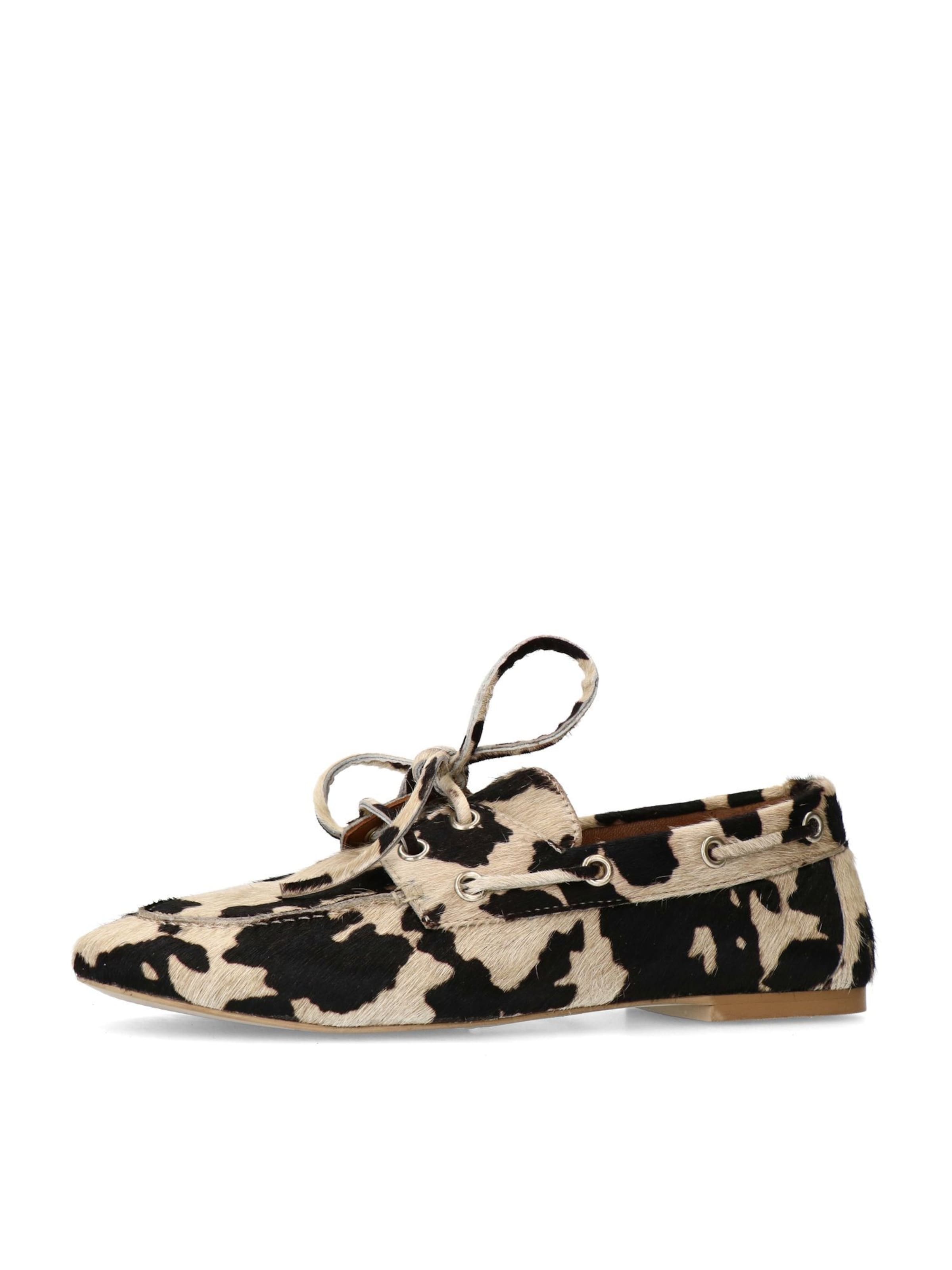 SACHA Mokassin in beige / schwarz, Produktansicht