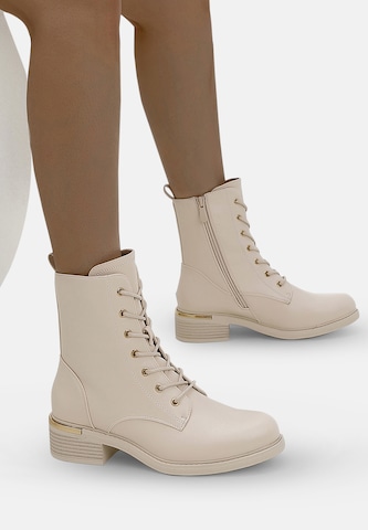 Elara Schnürstiefelette in Beige