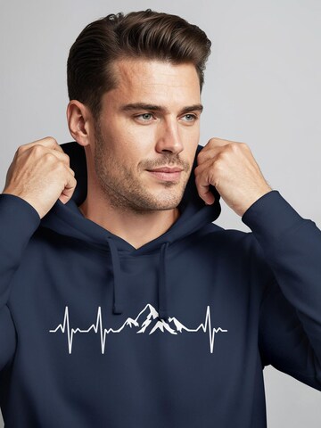 Neverless Sweatshirt 'Berg Herzschlag' in Blau