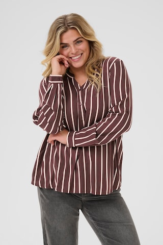 Camicia da donna 'KCSida' di KAFFE CURVE in marrone: frontale
