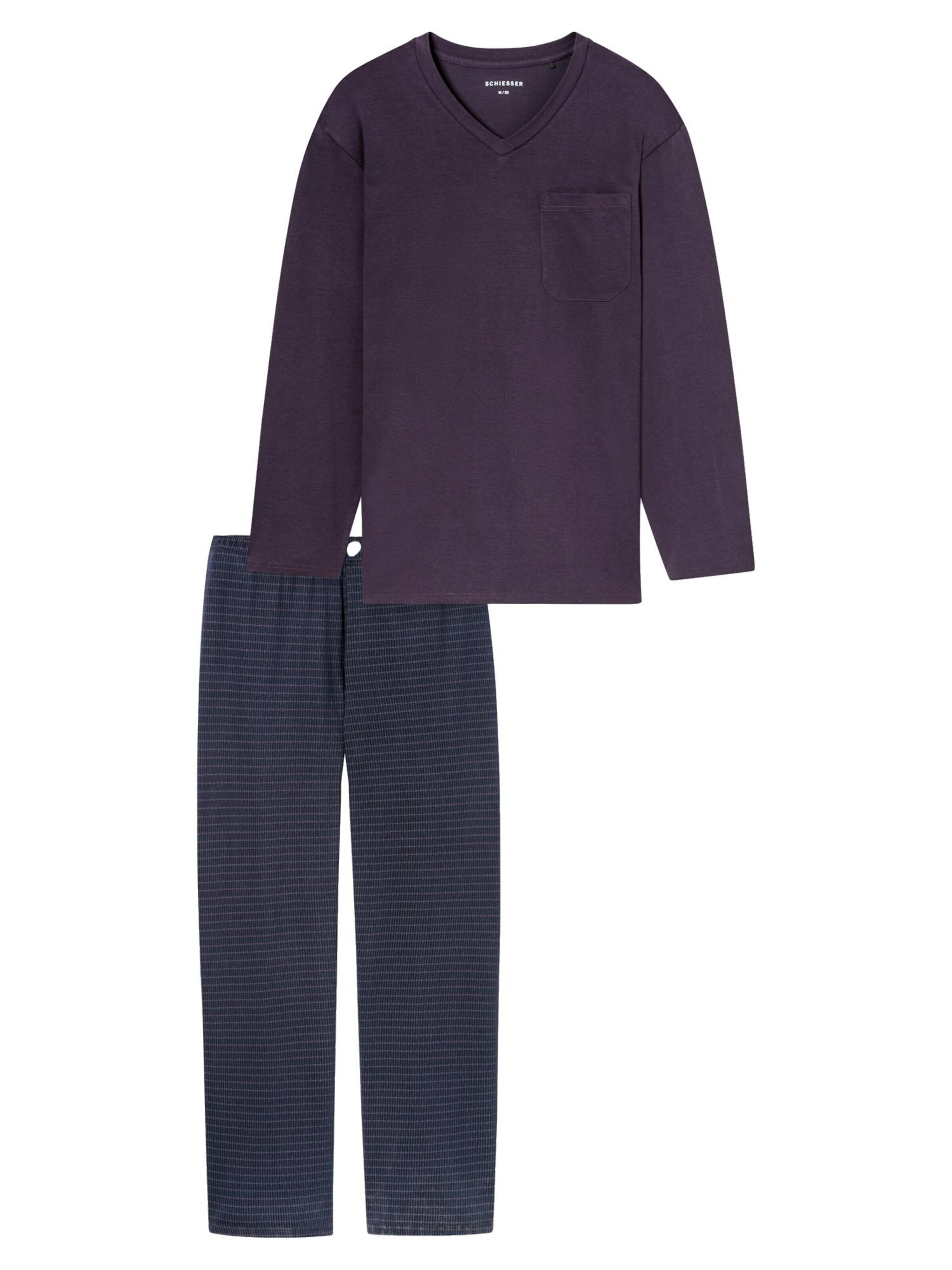 SCHIESSER Pyjama lang 'Comfort Essentials' in Gemengde kleuren: voorkant