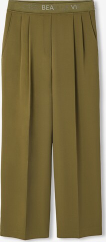 Ipekyol Wide leg Pleat-Front Pants in Green: front