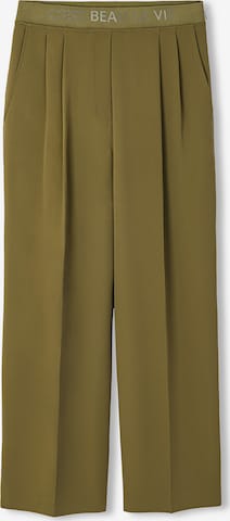 Ipekyol Wide leg Pleat-Front Pants in Green: front