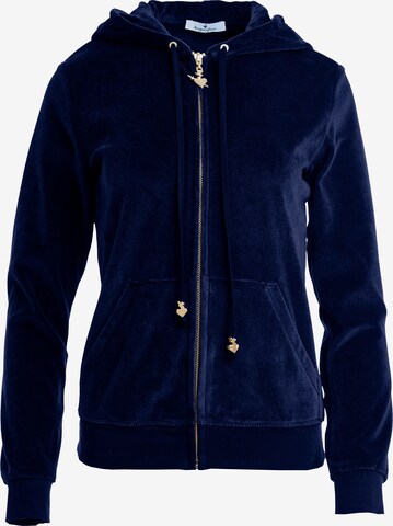 Sugarfree Zip-Up Hoodie in Blue: front