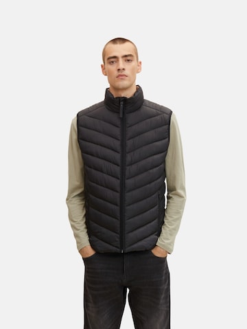 Gilet TOM TAILOR en noir : devant