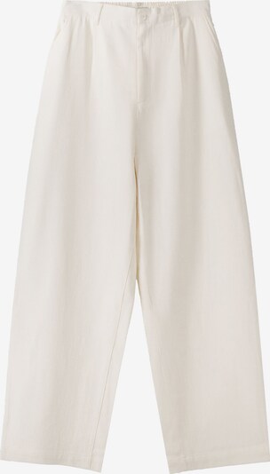 Pantaloni con pieghe Bershka di colore offwhite, Visualizzazione prodotti