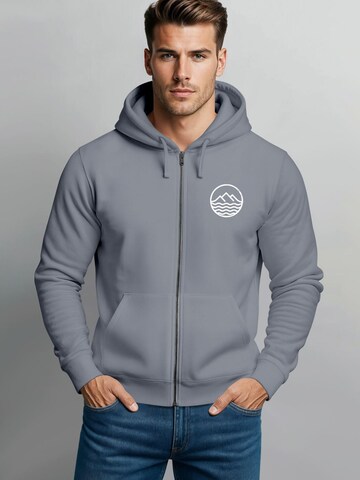 Neverless Zip-Up Hoodie 'Mountain' in Grey