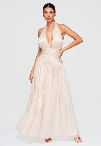 Robe de soirée Ombre en beige : devant