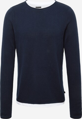 Pullover di QS in blu: frontale