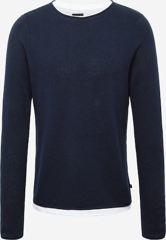 QS - Pullover em azul: frente