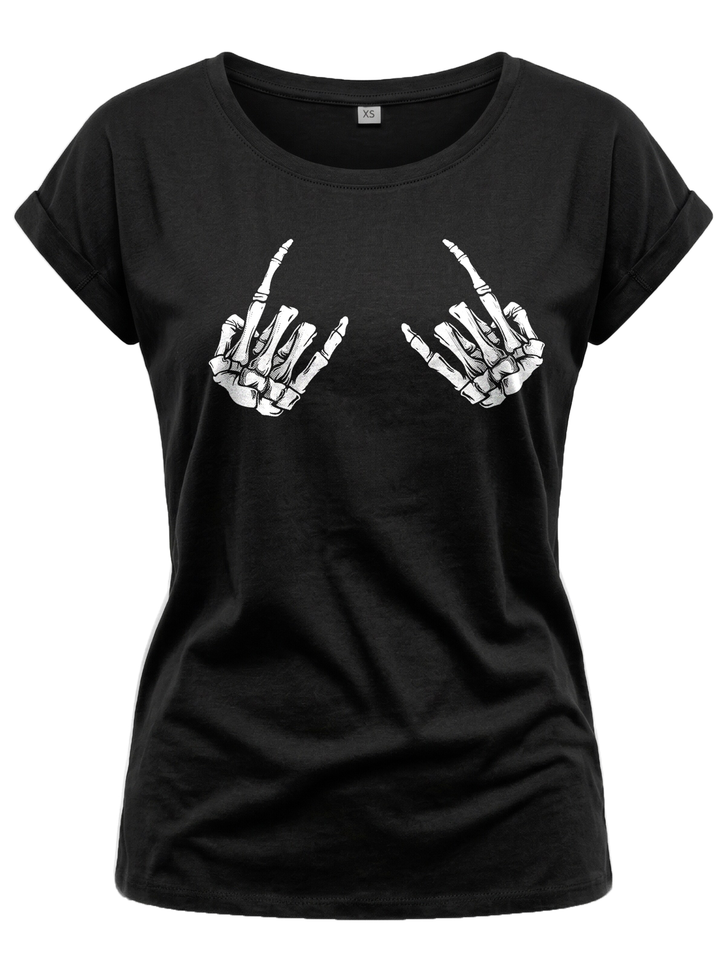 MAKAYA Shirt 'Rock Hands'‌‌‌‌‌‌‌‌ in schwarz, Produktansicht