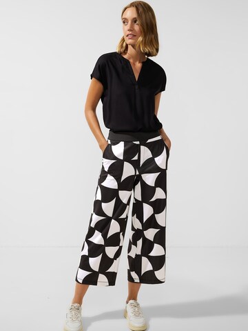 Wide leg Pantaloni de la STREET ONE pe negru