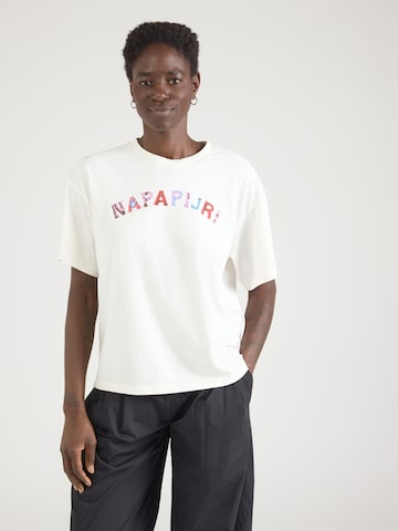 NAPAPIJRI - Camiseta 'S-HYTTE' en blanco: frente