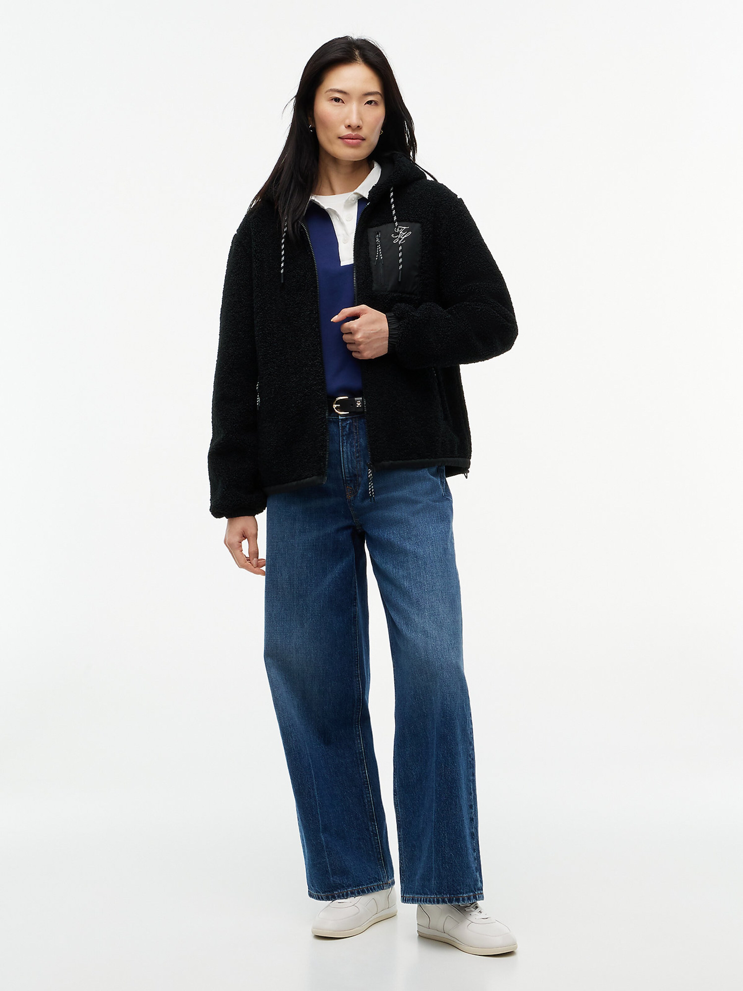 TOMMY HILFIGER Sweatjacke in Schwarz