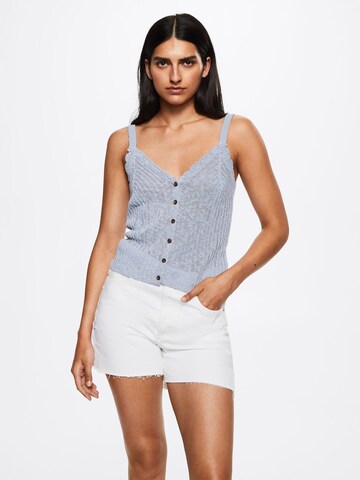 MANGO Knitted Top 'Tila' in Blue: front