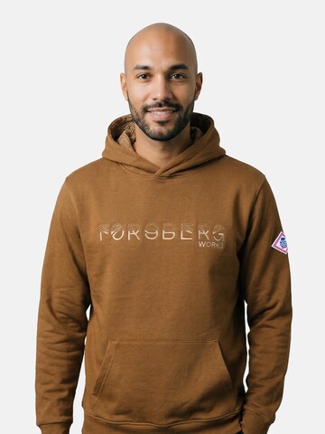 FORSBERG Sweatshirt 'Grunnson Hoodie' in Brown: front