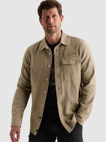 PME Legend Regular Fit Skjorte 'Flannel shirt with chest pocket' i beige: forside