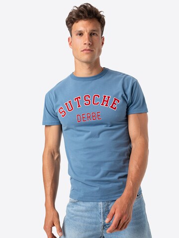 T-Shirt Derbe en bleu : devant