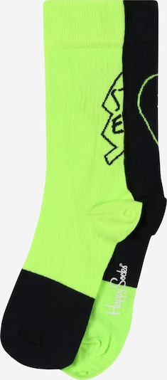 Șosete Happy Socks pe verde neon / negru, Vizualizare produs