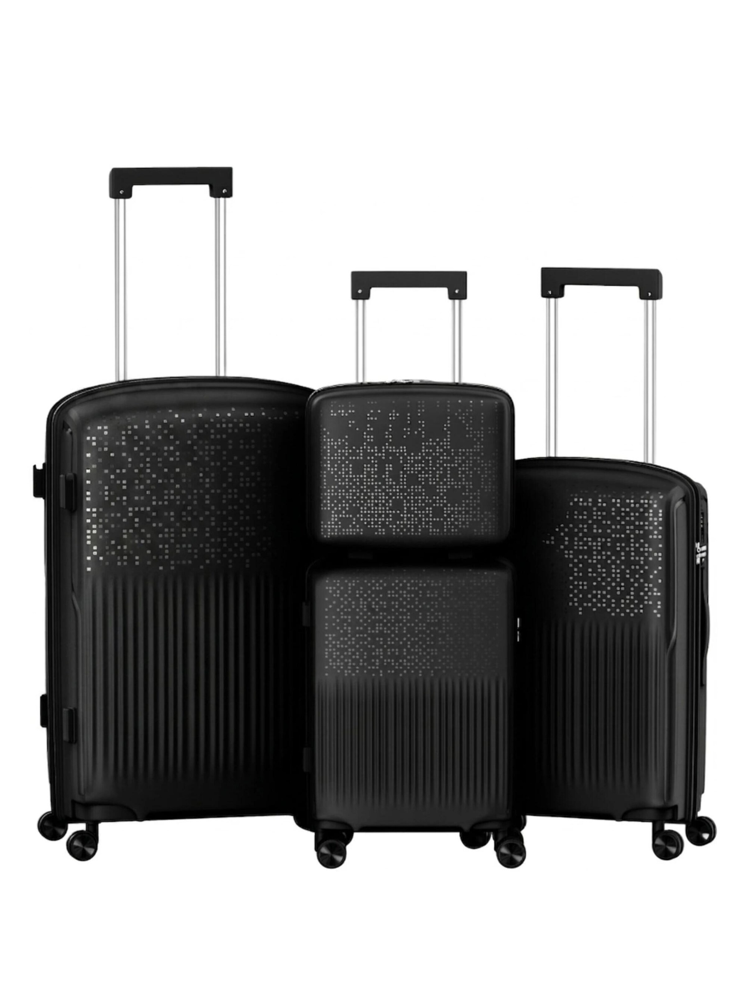 4FLY Suitcase Set 'Pixel' in Black: front