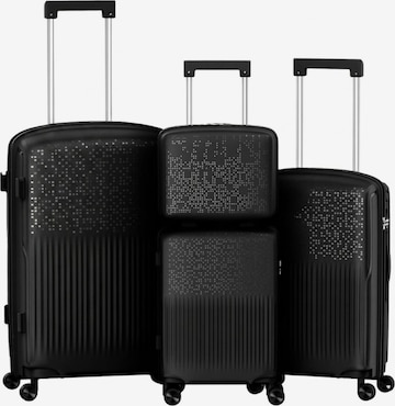 4FLY Kofferset 'Pixel' in Schwarz: Vorderseite