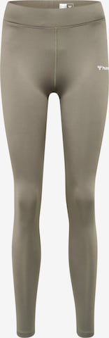 Skinny Pantalon de sport Hummel en gris : devant