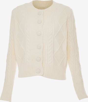 CARNEA Knit Cardigan in White: front