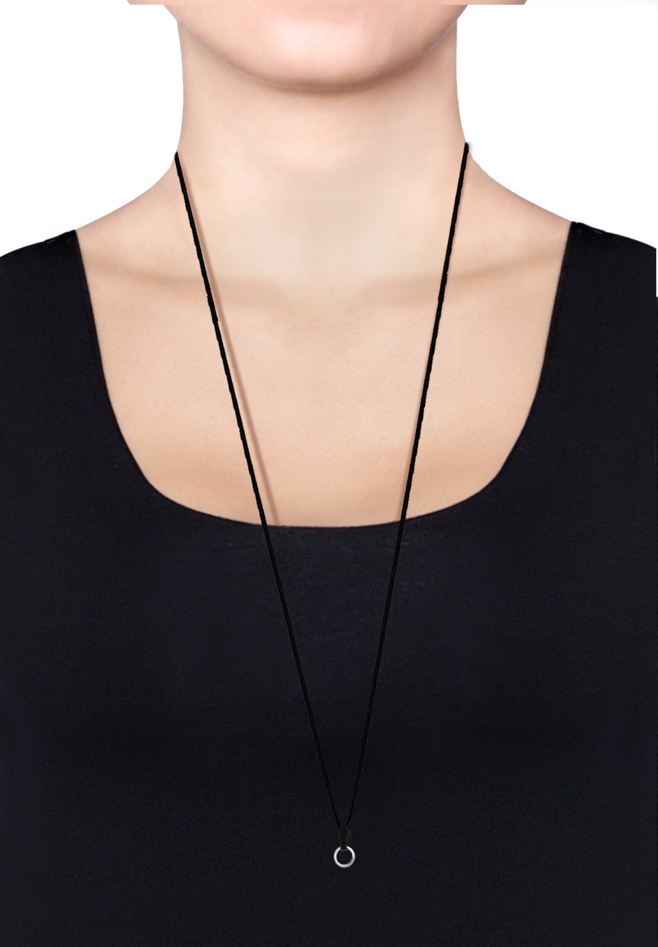 ELLI Necklace 'Kreis' in Black: front