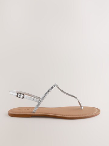 Next T-Bar Sandals in Silver