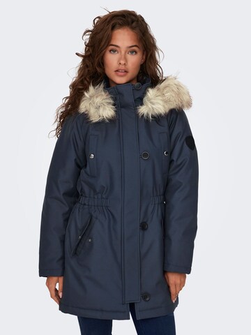 ONLY Winterparka in Blauw: voorkant