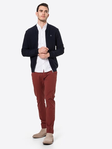 KnowledgeCotton Apparel Gebreid vest 'FORREST' in Blauw