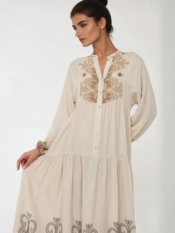 Hiccup Shirt Dress in Beige