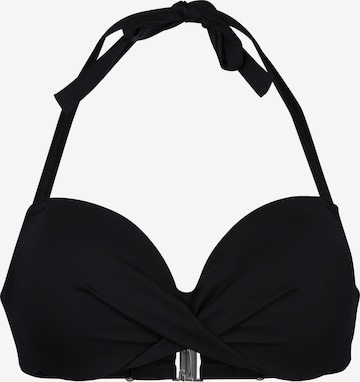 T-shirt Top per bikini di Skiny in nero: frontale