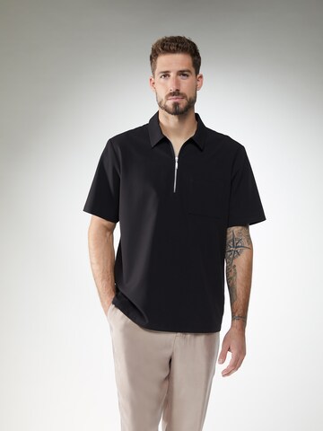 ABOUT YOU x Kevin Trapp Regular fit Shirt 'Tom' in Zwart: voorkant
