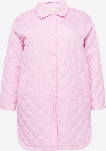 Palton de primăvară-toamnă 'NEWTANZIA' de la ONLY Carmakoma pe roz: față