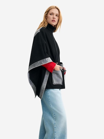 Desigual Cape 'PONCHO_DENIM ALDAMA GREY 26WAIA29' in Zwart