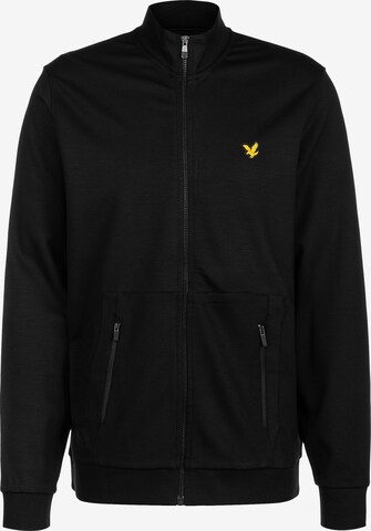 Lyle & Scott Athletic Zip-Up Hoodie in Black: front