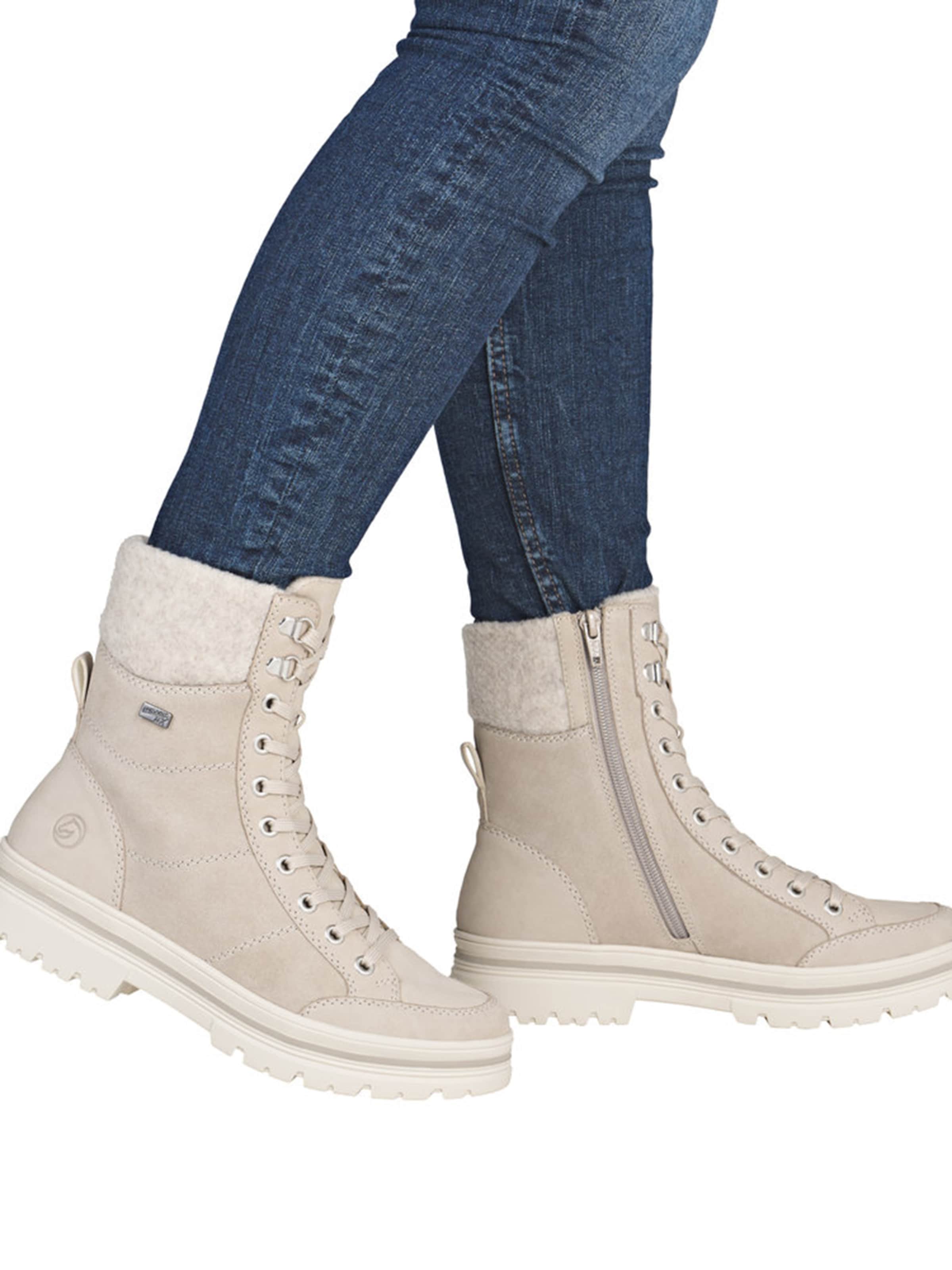 REMONTE Lace-up bootie in Beige