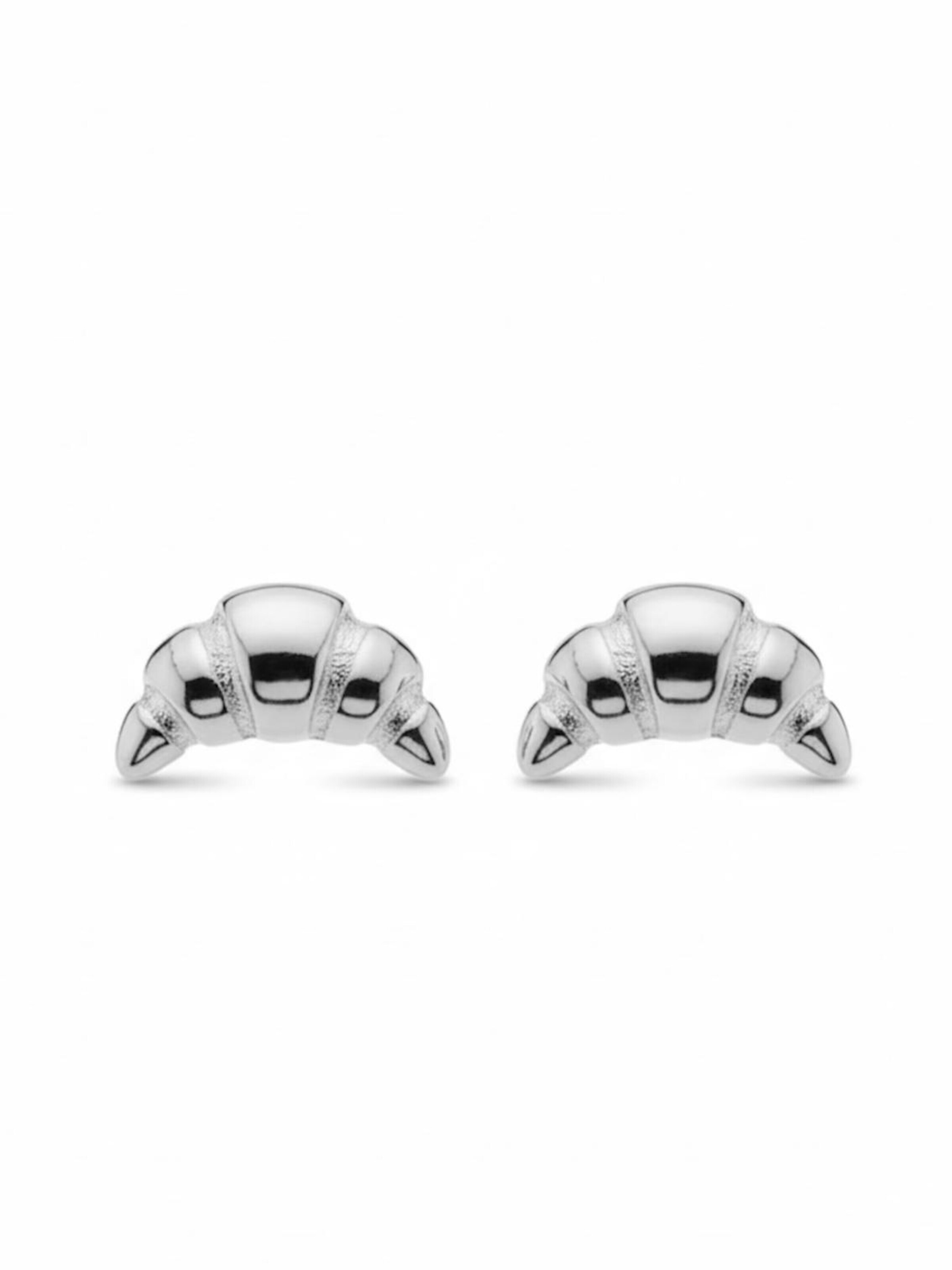 Cala Rose Ohrringe 'MINI CROISSANT'‌‌‌‌ in Silber: Vorderseite