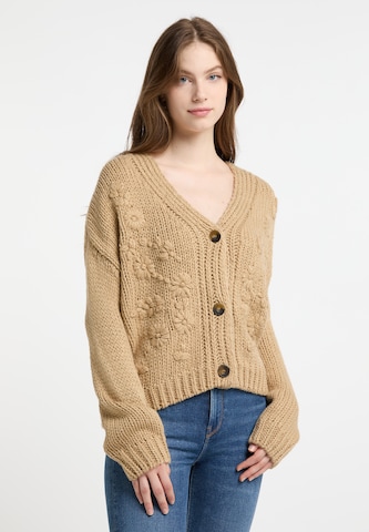 Cardigan 'Imane' DreiMaster Vintage en beige : devant