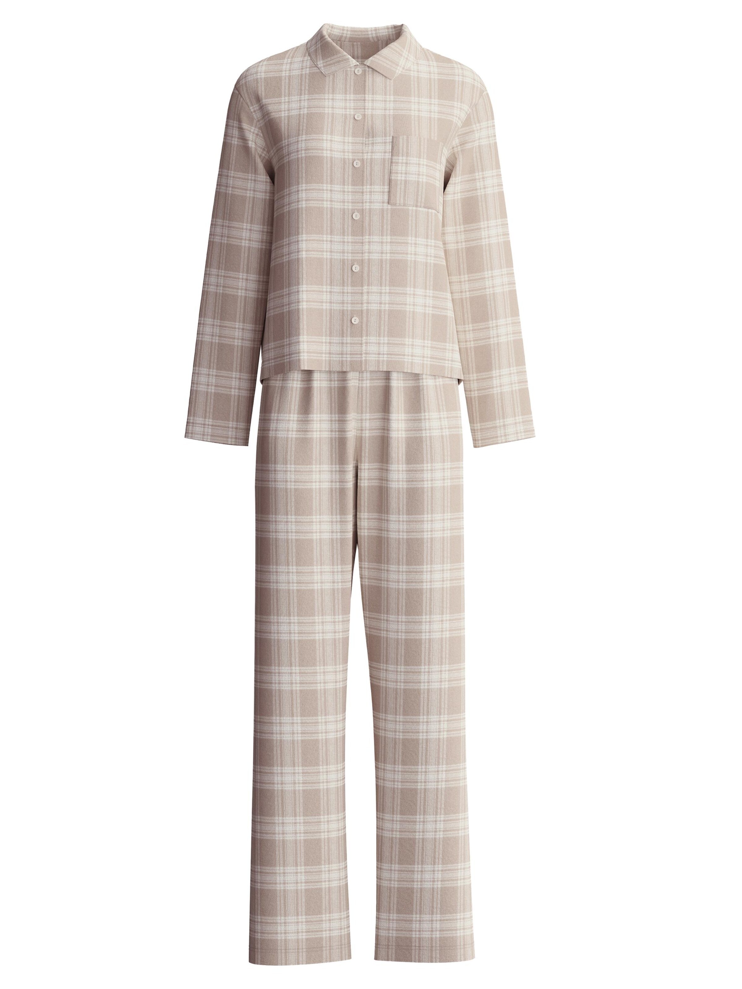Pigiama 'Plaid Dreams' di CALIDA in beige: frontale