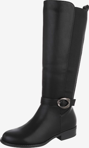 Ital-Design Stiefel in Schwarz: Vorderseite