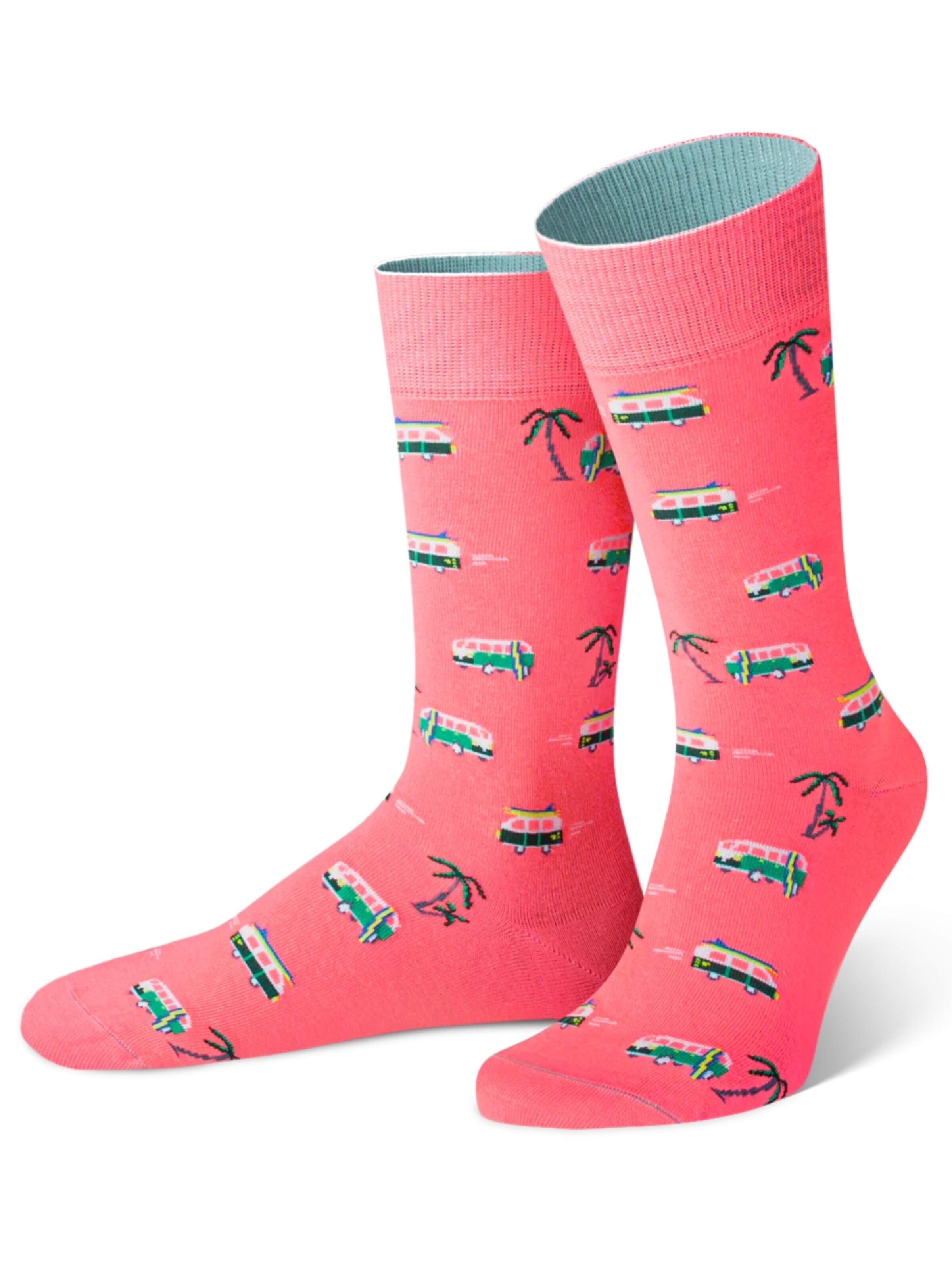 Von Jungfeld Socks 'Ibiza Palmen Icon' in Pink: front