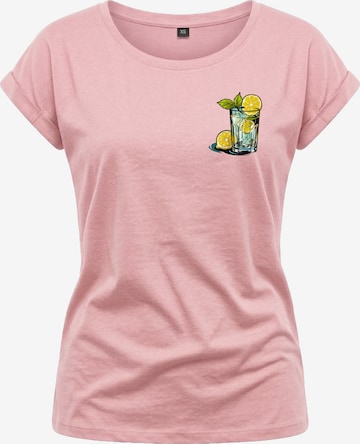 MAKAYA Shirt 'Gin Tonic' in Pink: front
