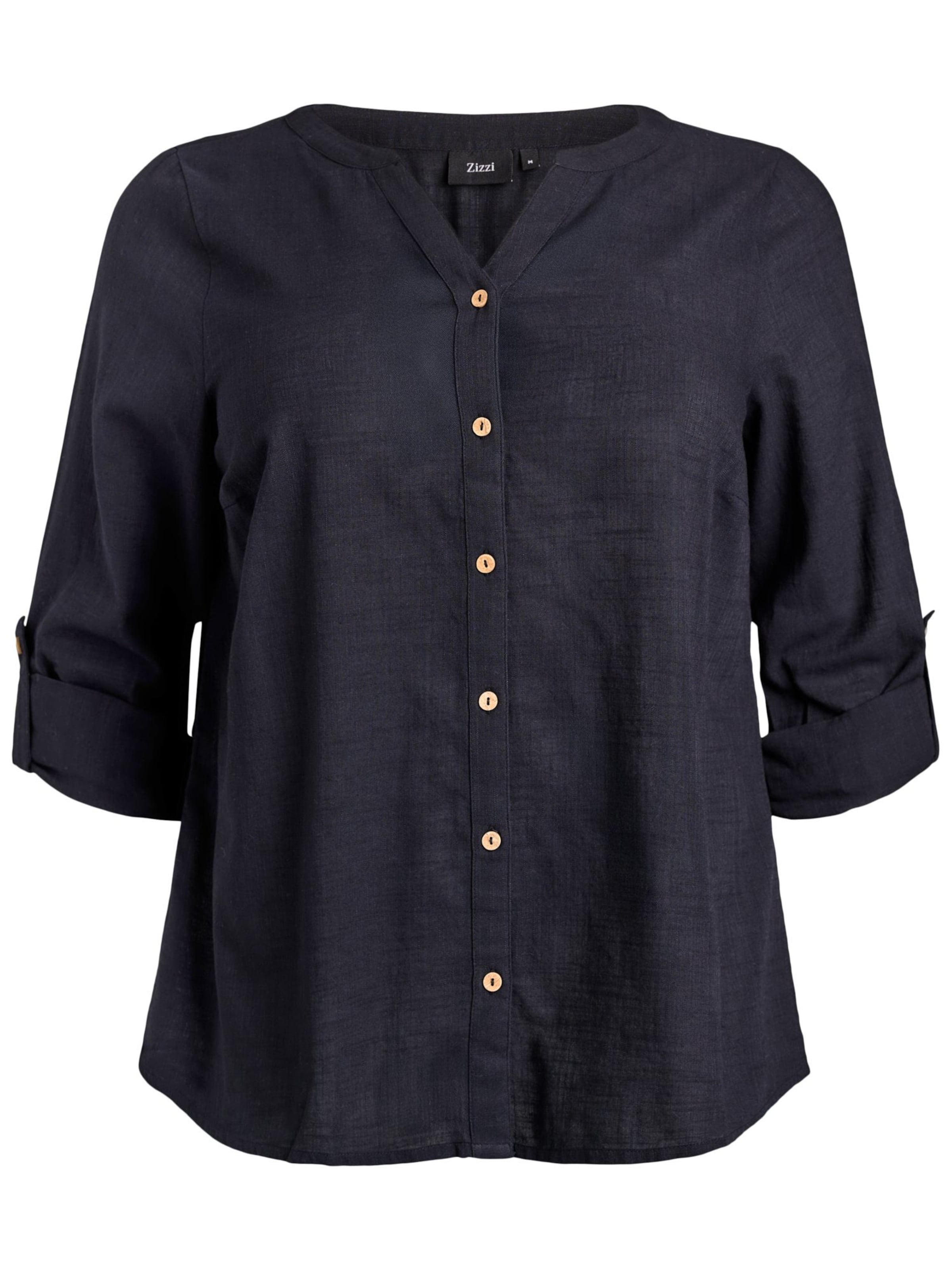 Zizzi Bluse 'Cananna' in Schwarz: Vorderseite